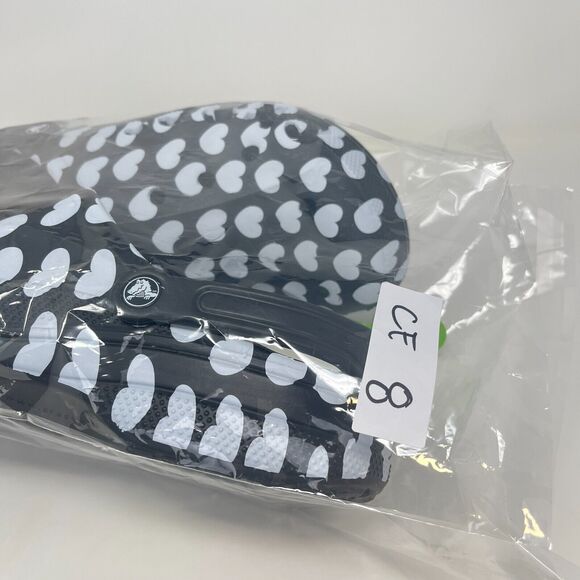 Crocs Heart Print Black Classic Round Breathable Clogs Sandals Men\'s Size 13 main image 8